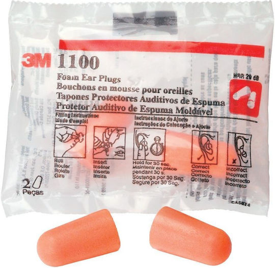 3M 1100 Protejează-ți auzul pentru utilizare unică 400τμχ