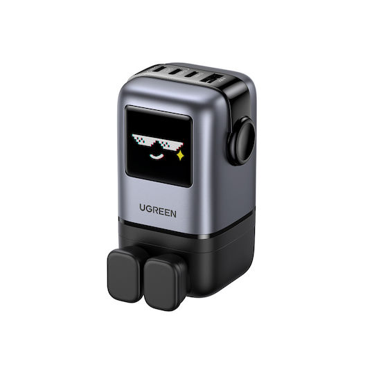 Ugreen Βάση Φόρτισης GaN με Θύρα USB-A και 3 Θύρες USB-C 100W Power Delivery / Quick Charge 4.0 σε Γκρι χρώμα (X688)