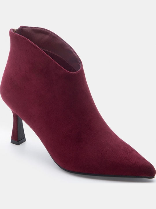 Damen Stiefeletten Astrogali mit Hochabsatz Burgundisch