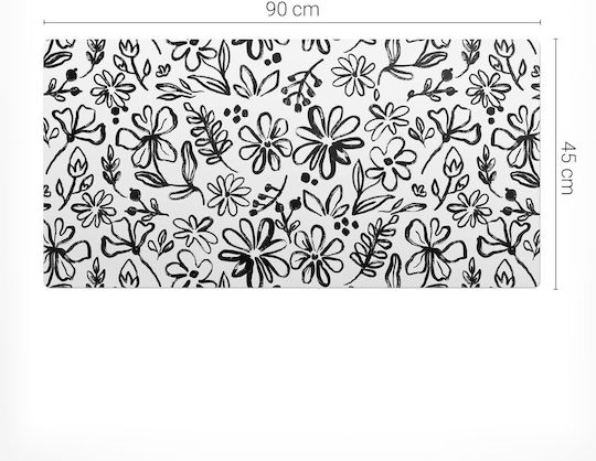 Keyboard Office Accessories Flower Sketch 90x45 cm
