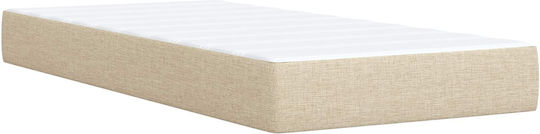 Wandbett Einzel mit Stoff Beige mit Lattenrost & Matratze 100x200cm
