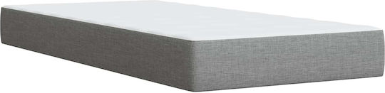 Wall Bed King Size Upholstered with Velvet Light Grey with Slats and Mattress 200x200cm