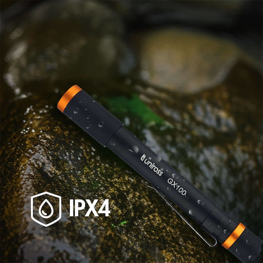 Uniross LED Flashlight IPX4 with Maximum Brightness 280lm