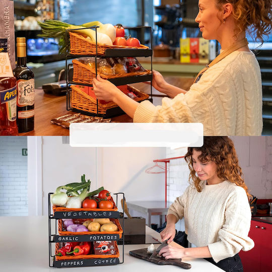Plüschkorb Brot Obst Gemüse Küche 3 Ebenen Odoxia