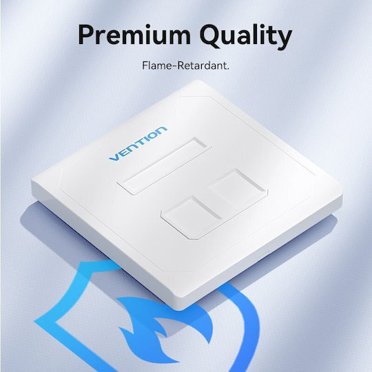 Vention Network Keystone Wall Plate 2-port White