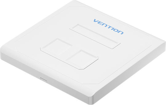 Vention Network Keystone Wall Plate 2-port White