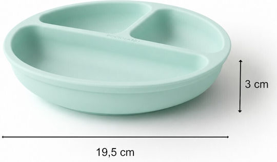 Bocioland Farfurie pentru copii din silicon verde
