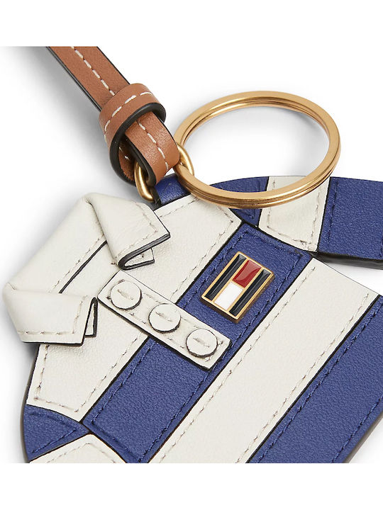 Tommy Hilfiger Leather Key Ring Women Tommy Hilfiger Ecru Blue Aw0aw18948-0gy