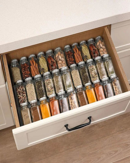 Glass Transparent Spice Jars 24 Pieces