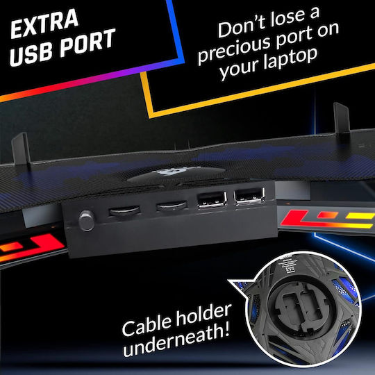 Klim Stand de Suport pentru Laptop până la 17.3" cu 4 Ventilatoare și Iluminare B09XVLPGZJ