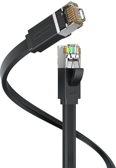 Vention Network Cable Cat7 Flat 15.0m Black Icgbn
