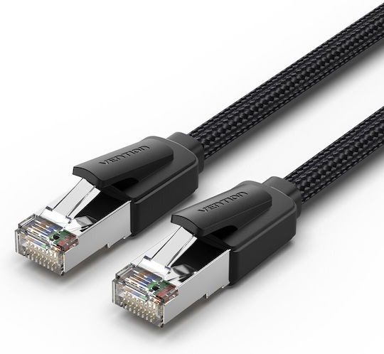 Vention Netzwerkkabel Kat.8 S/FTP Geflochten 10,0m Schwarz-Nickel