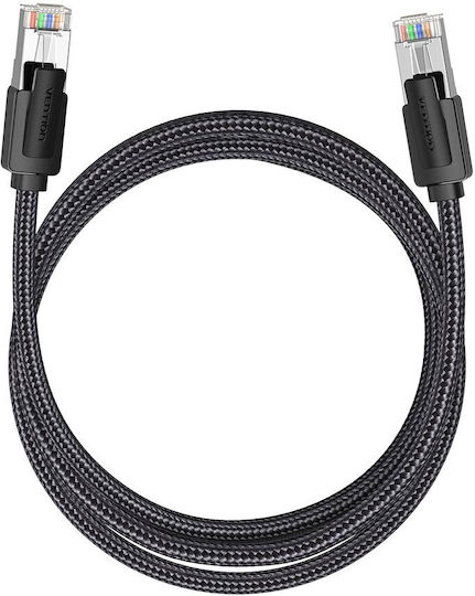 Vention Network Cable Cat8 Sftp Braided 1.0m Black-nickel Ikobf