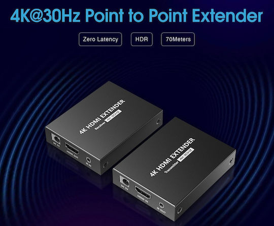 Lenkeng Hdmi Extender Over Ethernet 70m 1080p Poc Lkv372n