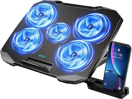 Aimiuzi Stand de Susținere pentru Laptop până la 15.6" cu 5 Ventilatoare și Iluminare