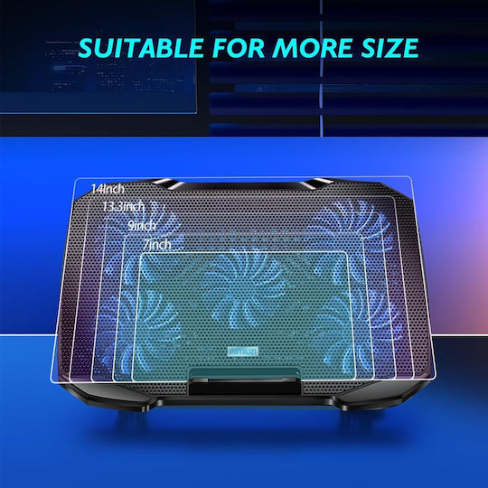 Aimiuzi Stand de Susținere pentru Laptop până la 15.6" cu 5 Ventilatoare și Iluminare