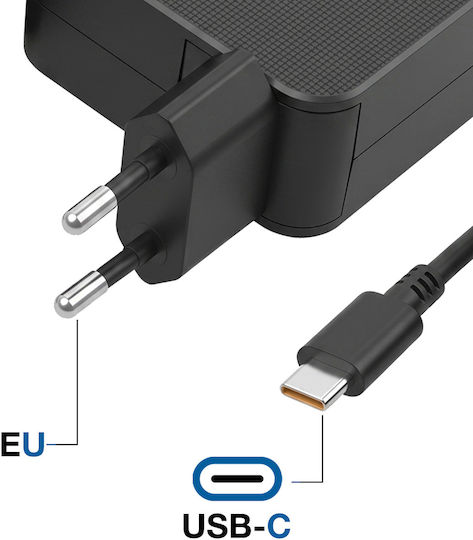 Avizar Încărcător de rețea USB-C 65W pentru laptop Lenovo Power Delivery Carcasă ignifugă Negru