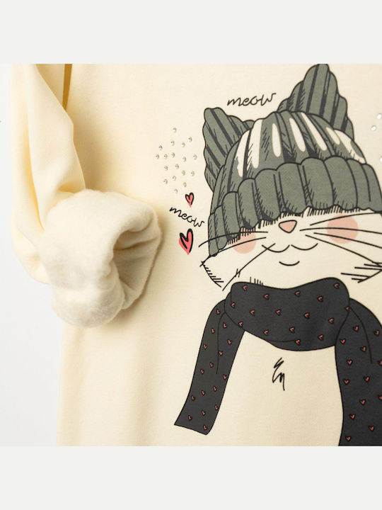 Kinderbekleidungsset mit Leggings Winter 2 Stück Ecru