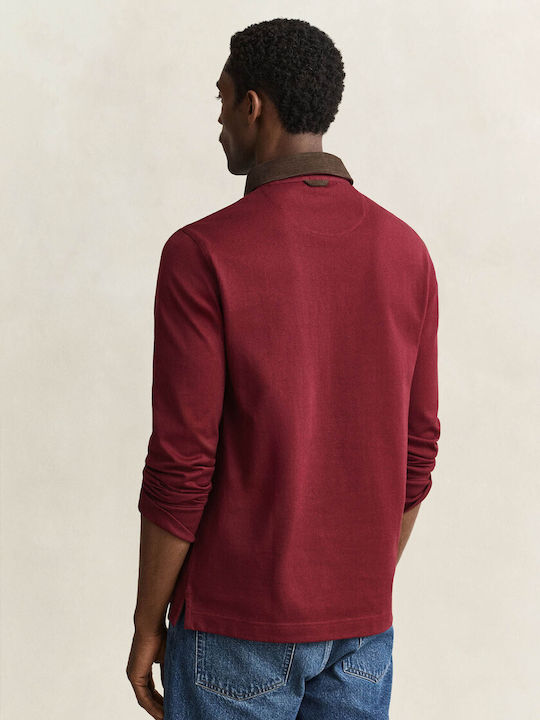 Gant Collar Polo Athletic Long Sleeve Blouse Deep Grape Wine