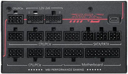 MSI MPG Ai1300TS PCIE5 1300W Μαύρο Τροφοδοτικό Υπολογιστή Full Modular 80 Plus Titanium