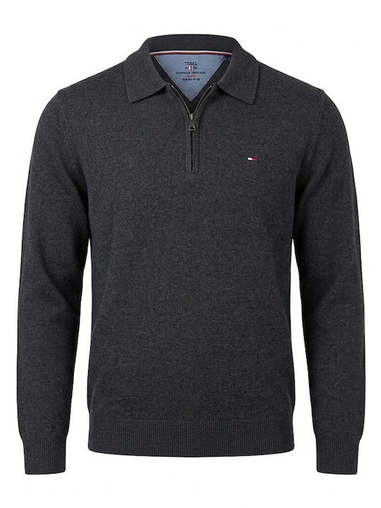 Polo Langarm Graue Bluse