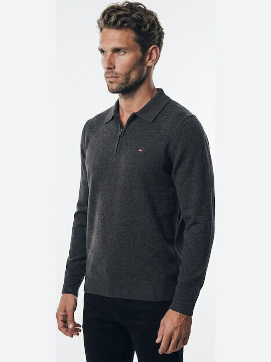 Polo Langarm Graue Bluse