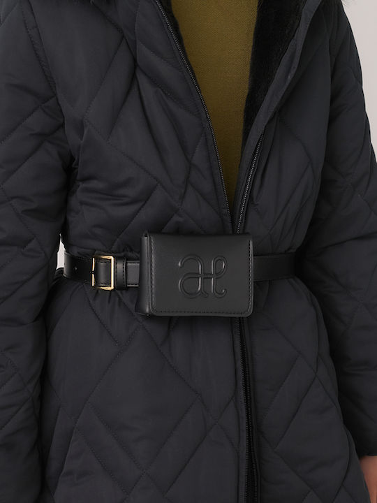 Kids Coat Short with Hood Black