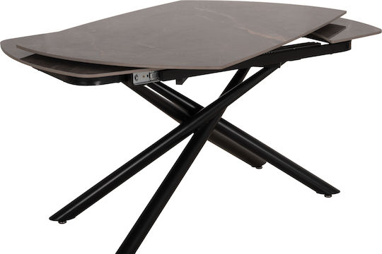 Vanta Masă de Sufragerie Extensibilă cu Suprafață Ceramică Gri 136(+63)x90x77cm