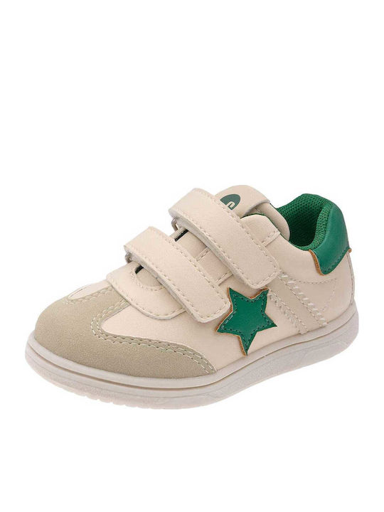 Kids Anatomic Sneakers With Hoop & Loop Closure Beige