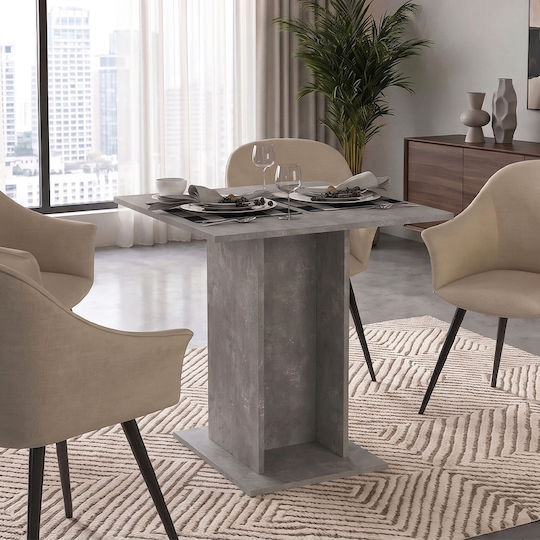 Allos Square Kitchen Table Wooden Grey Concrete 75x75x77cm