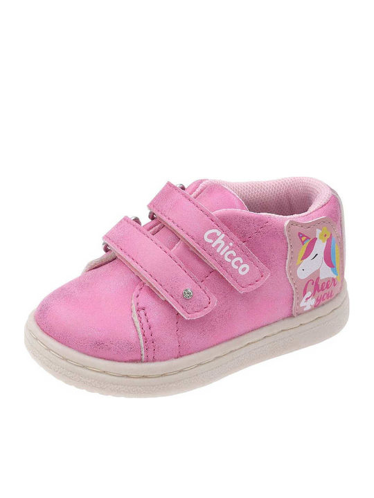 Kids Sneakers Anatomic with Hoop & Loop Closure Pink