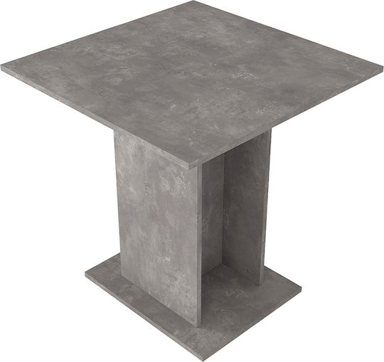 Allos Square Kitchen Table Wooden Grey Concrete 75x75x77cm