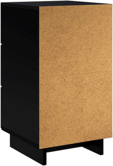 Нощни Шкафчета Дървени Черни 2 Бройки 33.5x34.5x60см