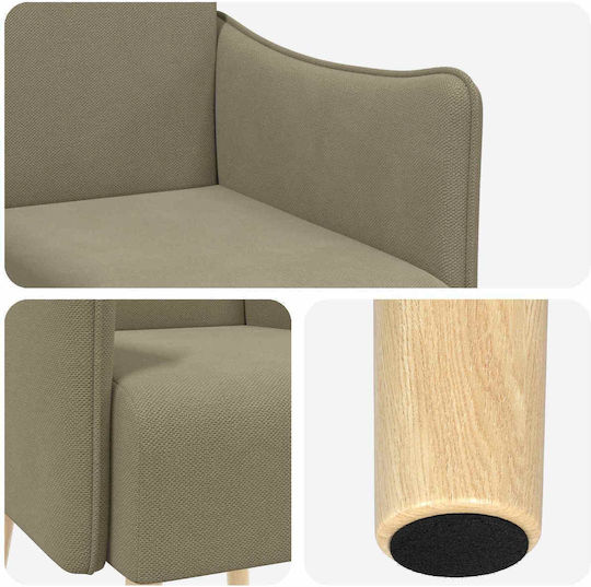 Armchair 60x65x76cm Khaki Armchair 60x65x76cm Khaki