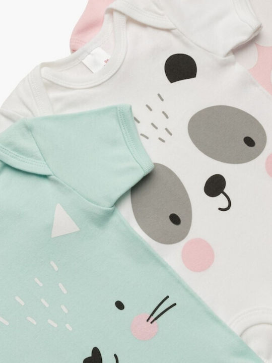 Minerva Faces Short-Sleeved Multicolour 3pcs