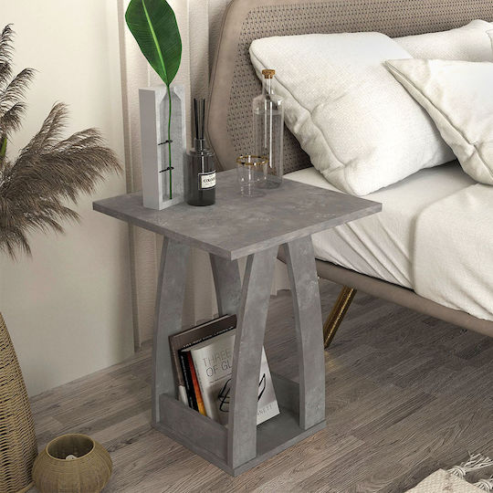Deros Wooden Grey Bedside Table 45x45x56cm