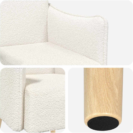 Armchair 60x65x76cm Cream Armchair 60x65x76cm Cream