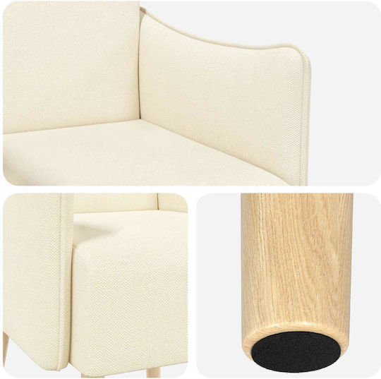 Armchair 60x65x76cm Cream Armchair 60x65x76cm Cream