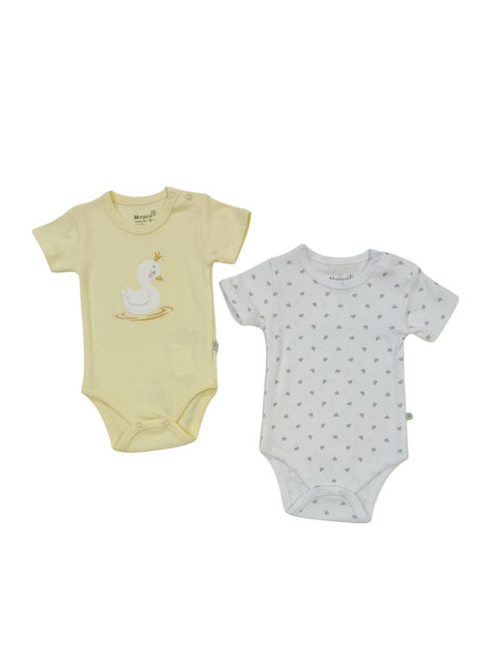 Biorganic Baby Bodysuit Set Short-Sleeved Multicolour 2pcs