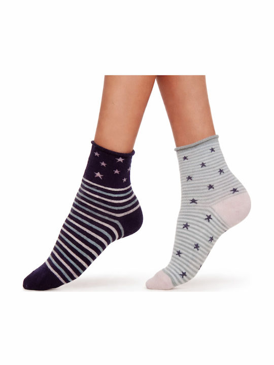 Pompea Women's Socks Blue 2Pack