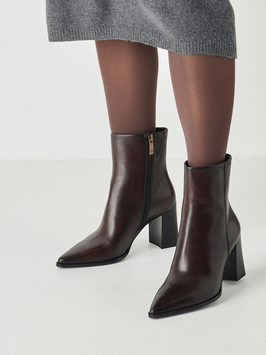 Leder Damen Stiefeletten Braun