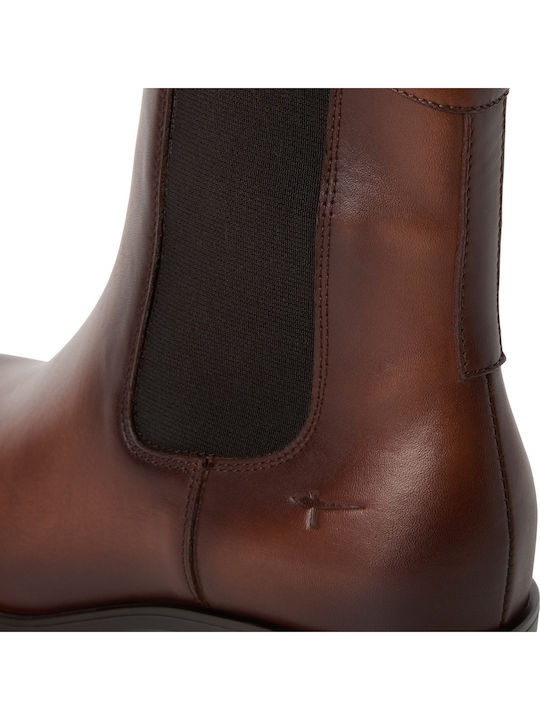 Leder Damen Chelsea Stiefeletten Braune