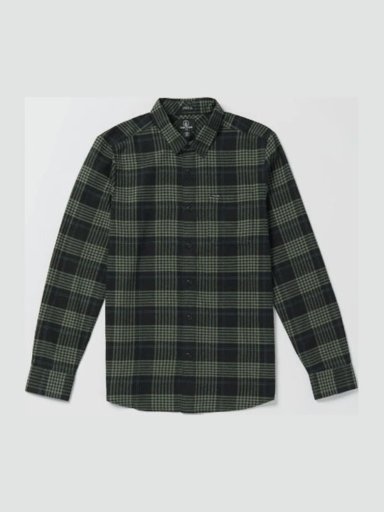Caden Long Sleeve Flannel Shirt Checked Winter Moss