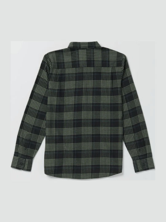 Caden Long Sleeve Flannel Shirt Checked Winter Moss