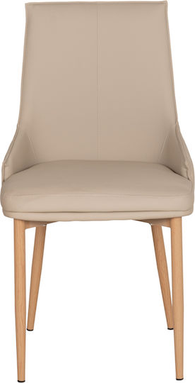 Nordik Dining Chairs with Leatherette Upholstery Cream 2pcs 47x50x86cm