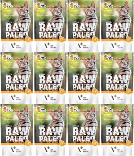 VetExpert Raw Paleo Υγρή Τροφή για Ανήλικες Γάτες με Κρέας 12x100gr