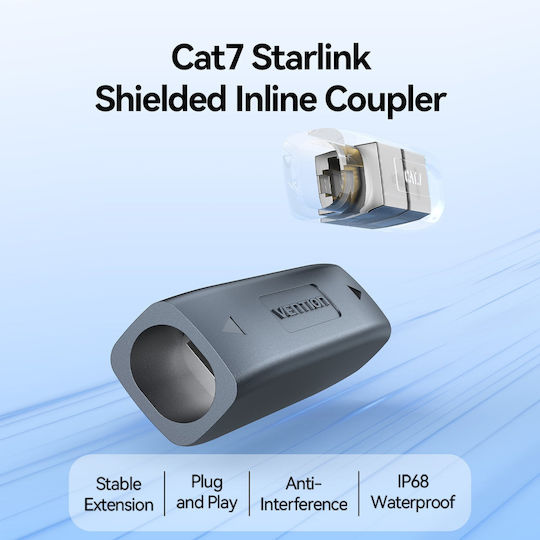 Vention Network Coupler Cat7 Ftp Shielded Ip68 Starlink Grey Ipyh0