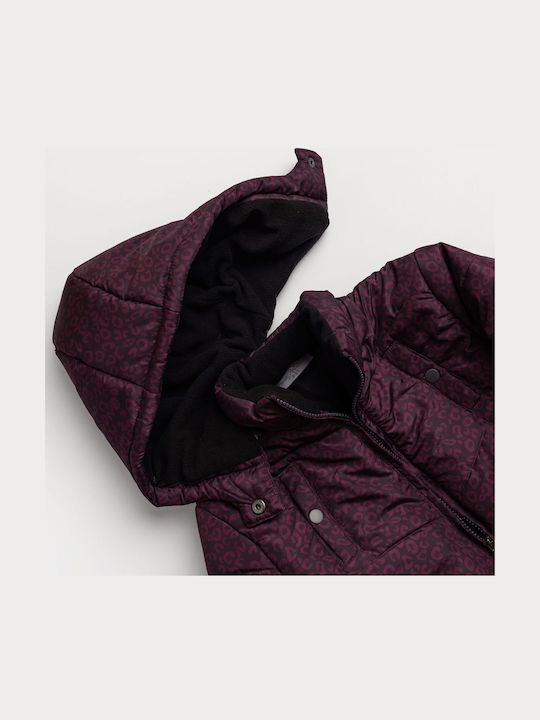 Kids Casual Short Hooded Brown Jacket