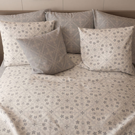 Charalambidis Textiles Oreon Bed Sheet Set Single 160x260cm Grey 3 Pieces