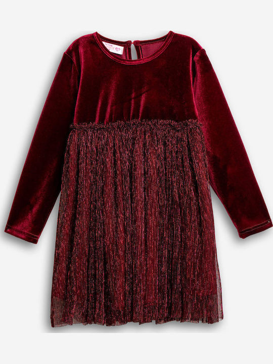 Funky Mädchenkleid Samt Burgundisch Funky Mädchenkleid Samt Burgundisch